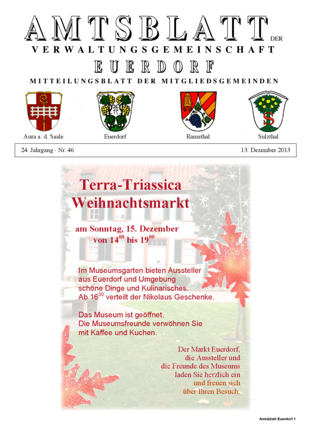 Titel Amtsblatt der Verwaltungsgemeinschaft Euerdorf - Gemeindeblatt Euerdorf