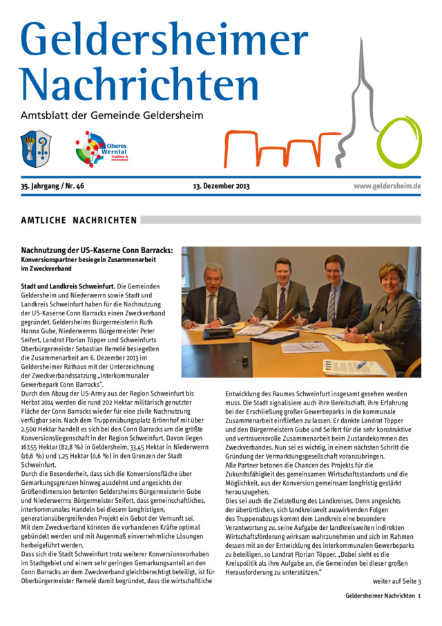 Titel Geldersheimer Nachrichten - Gemeindeblatt Geldersheim