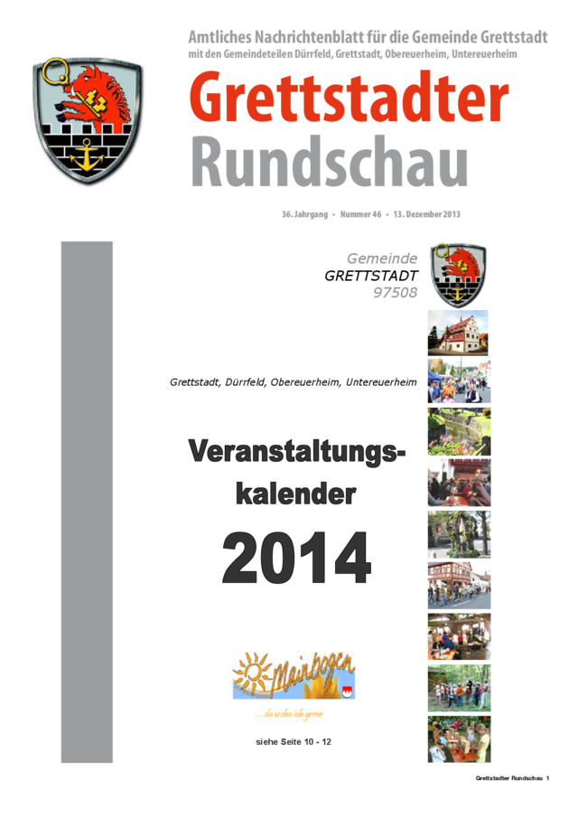 Titel Grettstadter Rundschau - Gemeindeblatt Grettstadt