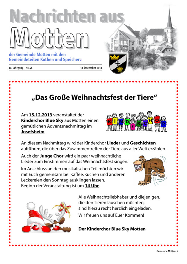 Titel Nachrichten aus Motten - Gemeindeblatt Motten