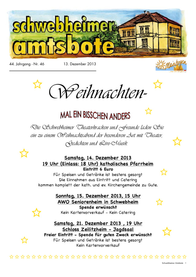 Titel Schwebheimer Amtsbote - Gemeindeblatt Schwebheim