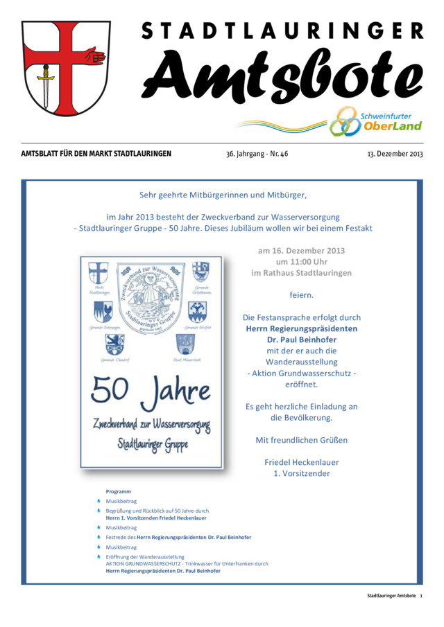 Titel Stadtlauringer Amtsbote - Gemeindeblatt Stadtlauringen