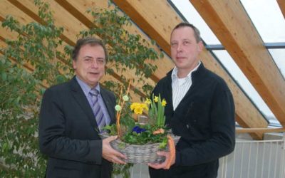 Blumengruß der Gartenbaugruppe als Werbung für den Valentinstag