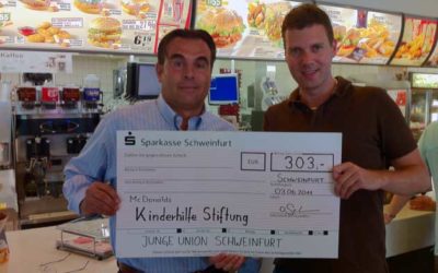 Bereits zweite Spende der JU an die McDonalds Kinderhilfestiftung