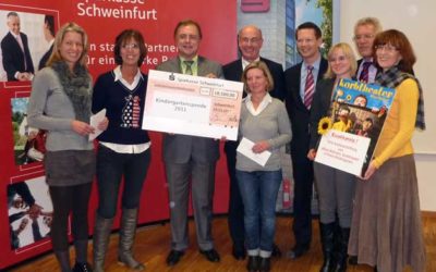 Sparkasse Schweinfurt unterstützt 37 Kindergärten aus Stadt und Landkreis Schweinfurt mit insgesamt 23.500 Euro