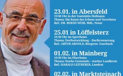 Bürgermeisterkandidat Martin Oßwald auf Wahlkampftour in Abersfeld