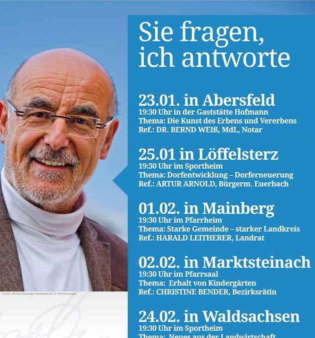 Bürgermeisterkandidat Martin Oßwald auf Wahlkampftour in Abersfeld