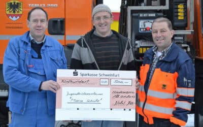 Bauhofmitarbeiter spenden 500 Euro für Jugendhilfezentrum Maria Schutz