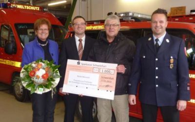 Marco Vollmuth neuer Filialleiter in Werneck: Spende in Höhe von 1.000 Euro zugunsten der Freiwilligen Feuerwehr Werneck übergeben