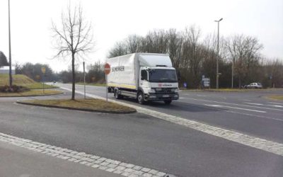 Kreisverkehr am Ortsausgang B26 in Schonungen Richtung Haßfurt