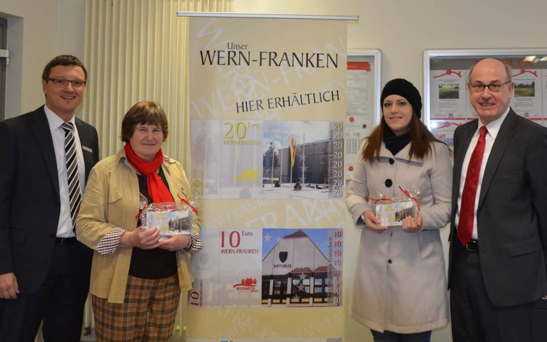 Sparkasse Schweinfurt überrascht fünf Sparkassenkunden mit „Wern-Franken“-Gutscheinen
