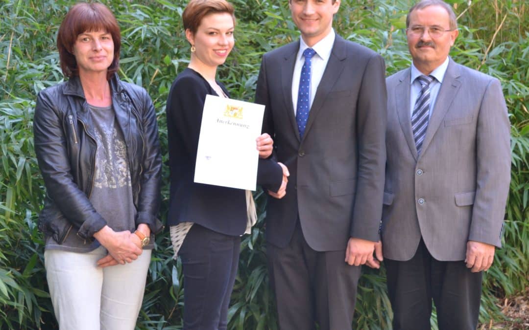 Staatspreis der Regierung von Unterfranken für Eileen Wilhelm