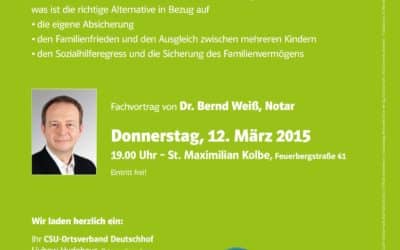 Fachvortrag: „Vererben oder verschenken?“