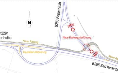 Verkehrsbehinderungen wg. Radwegebau Bad Kissingen – Albertshausen