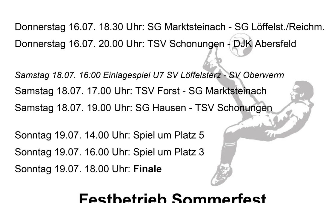 SV Blau-Weiß Löffelsterz rüstet sich für das diesjährige Fußball Großgemeindepokalturnier und das alljährliche Sommerfest!