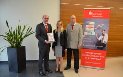Sparkasse Schweinfurt für herausragende Kundenzufriedenheit ausgezeichnet