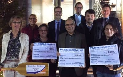 5.000 € vom rotarischen Schlauchbootrennen für Bahnhofsmission, Wohnprojekt für obdachlose Jugendliche und Kindertagesstätte
