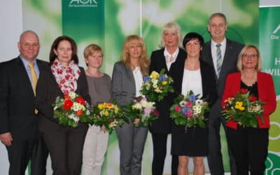 Sechs AOK Mitarbeiterinnen feiern 25jähriges Dienstjubiläum