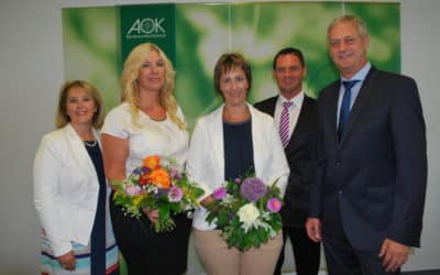Dreifaches 25-jähriges Betriebsjubiläum bei der AOK