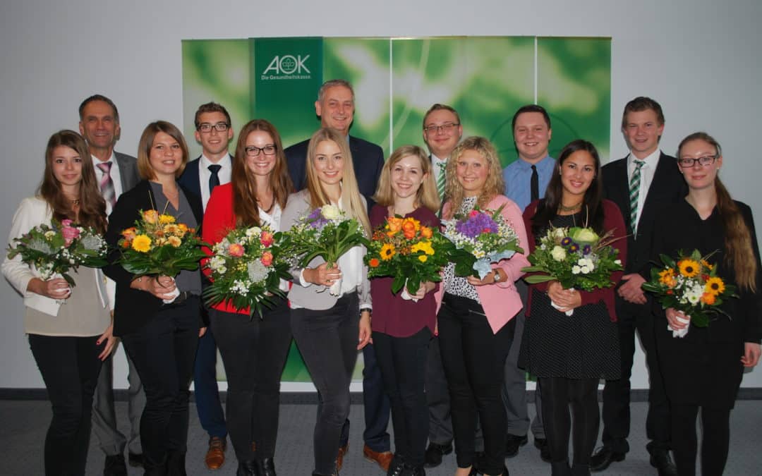 AOK-Auszubildende glänzten erneut durch überdurchschnittlich gute Ergebnisse