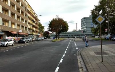 Fahrradschutzstreifen in der Wirsingstraße