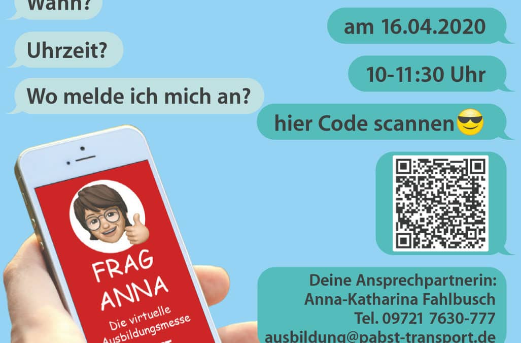 „Frag Anna“ – die virtuelle Ausbildungsmesse bei Pabst Transport