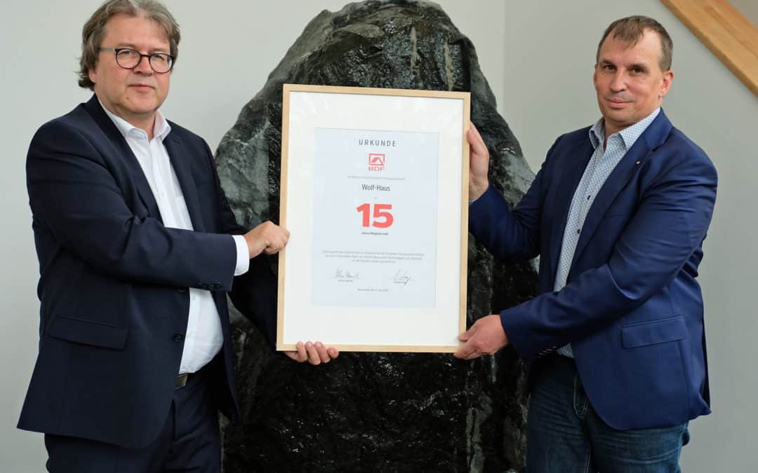 Wolf-Haus ist seit 15 Jahren Mitglied im BDF
