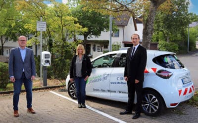 Bauverein und Stadtwerke errichten gemeinsam Ladestation für E-Autos
