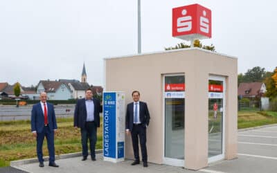 Sparkasse sichert Bargeldversorgung in Röthlein: Neue SB-Filiale auf dem Netto-Kundenparkplatz