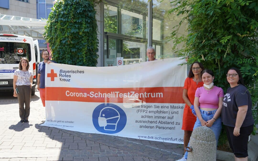 Teststrecke des BRK am Krankenhaus St. Josef