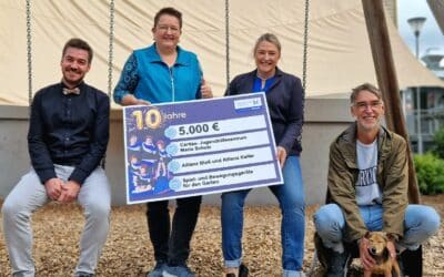 Neue Spielgeräte für den Garten des Caritas Jugendhilfezentrums Maria Schutz