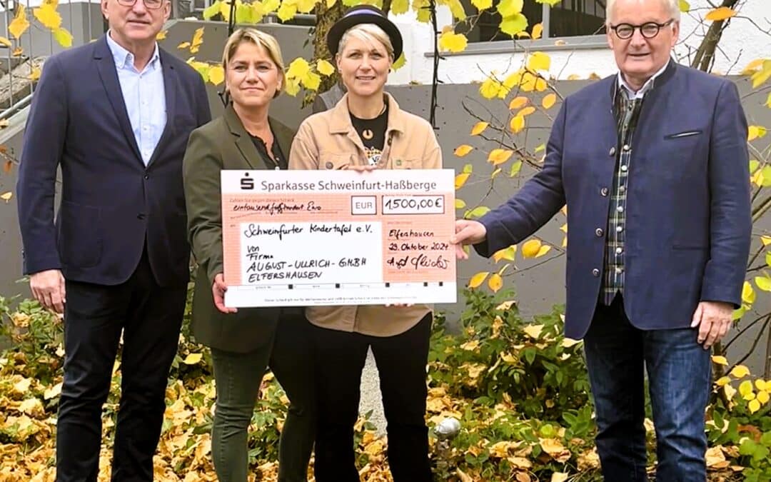 August Ullrich GmbH unterstützt Schweinfurter Kindertafel e.V. mit Spende
