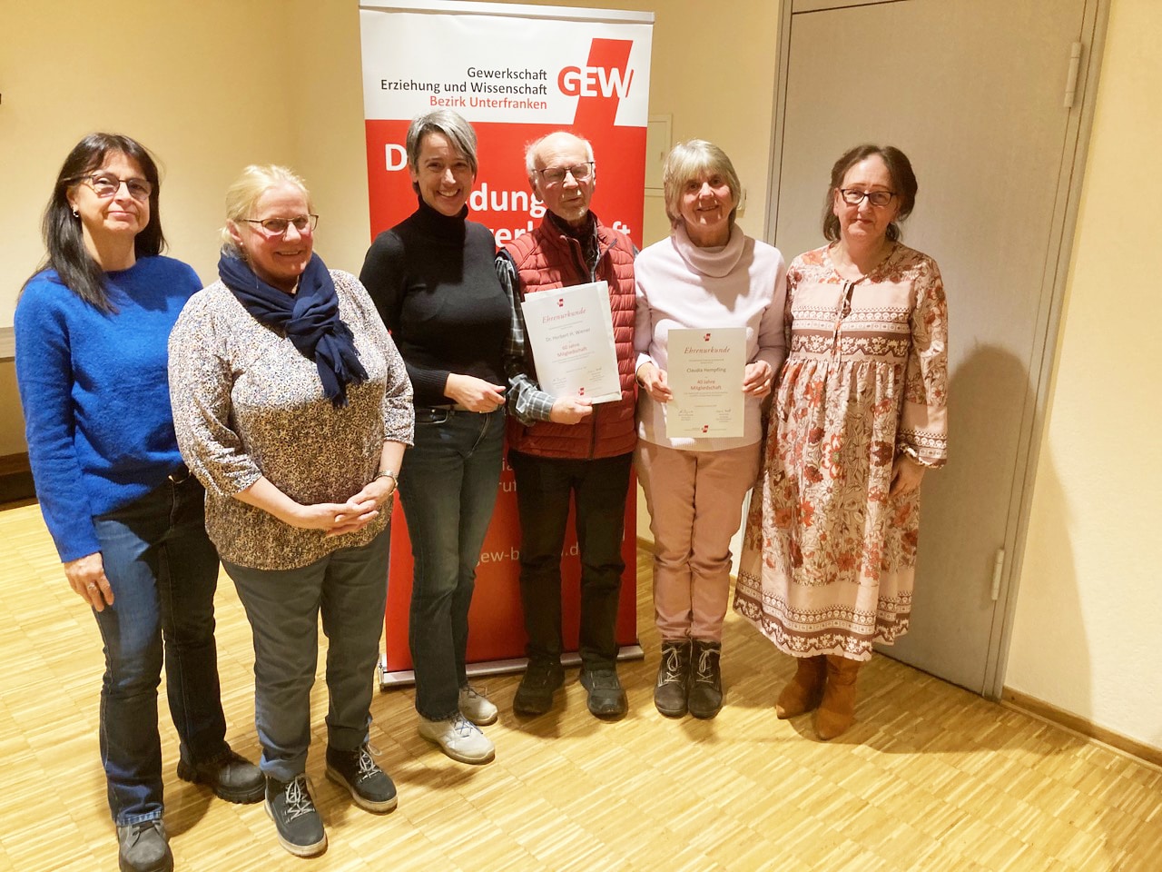 2025_GEW Ost-Unterfranken_Vorstand und Geehrte-Foto Jörg Nellen
