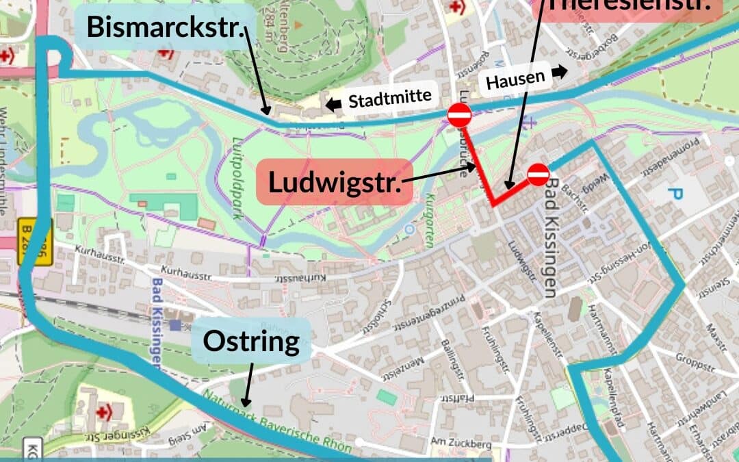 Baumassnahmen Ecke Ludwigstrasse und Theresienstrasse in Bad Kissingen