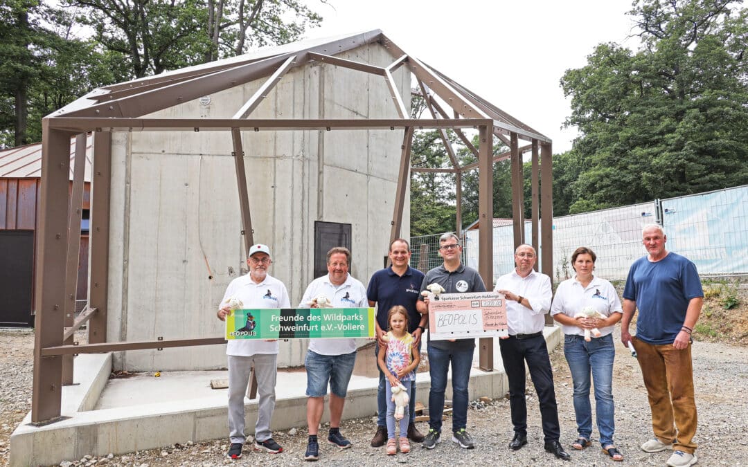 Wildparkfreunde Schweinfurt übergeben letzte Spendenrate für Beopolis – Insgesamt 55.000 Euro für neue Beo-Voliere