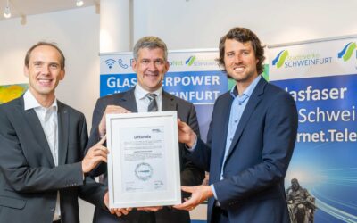 Stadtwerke Schweinfurt: RegioNet mit Siegel „Echte Glasfaser“ ausgezeichnet