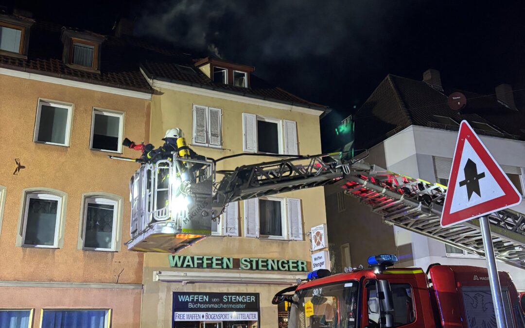 Dachstuhlbrand in der Innenstadt