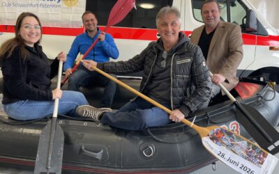 Wasserrettung erhält 1.200 €  aus dem Rotarian Rowdy River Raft Race