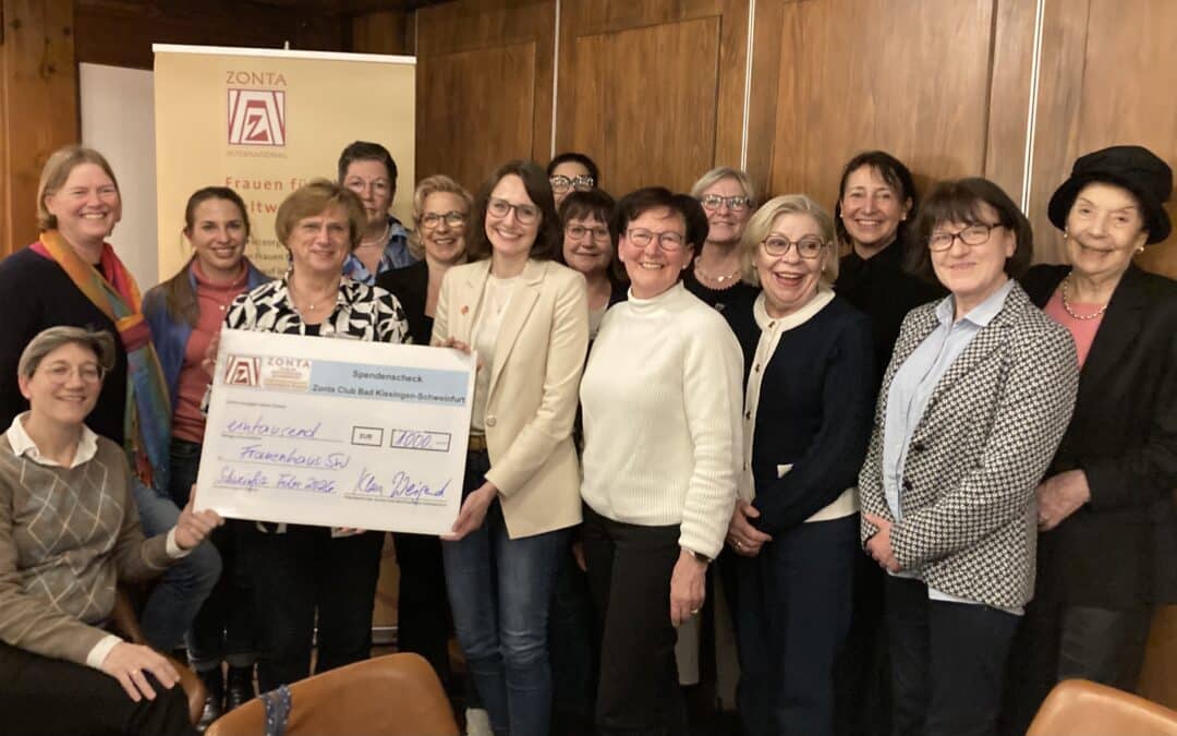 Zonta spendet 1.000 Euro ans Frauenhaus Schweinfurt