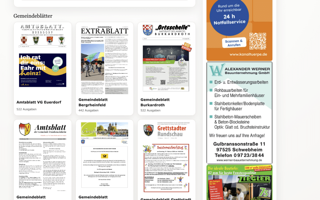 Exklusiv für unsere Abonnenten: Das neue digitale Amtsblattarchiv mit Volltextsuche