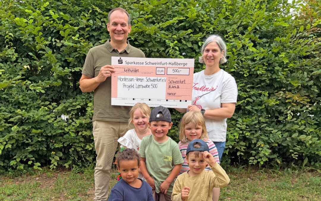 MAINCOR spendet 500,- Euro an das Montessori Kinderhaus für das Projekt „Lernwabe“