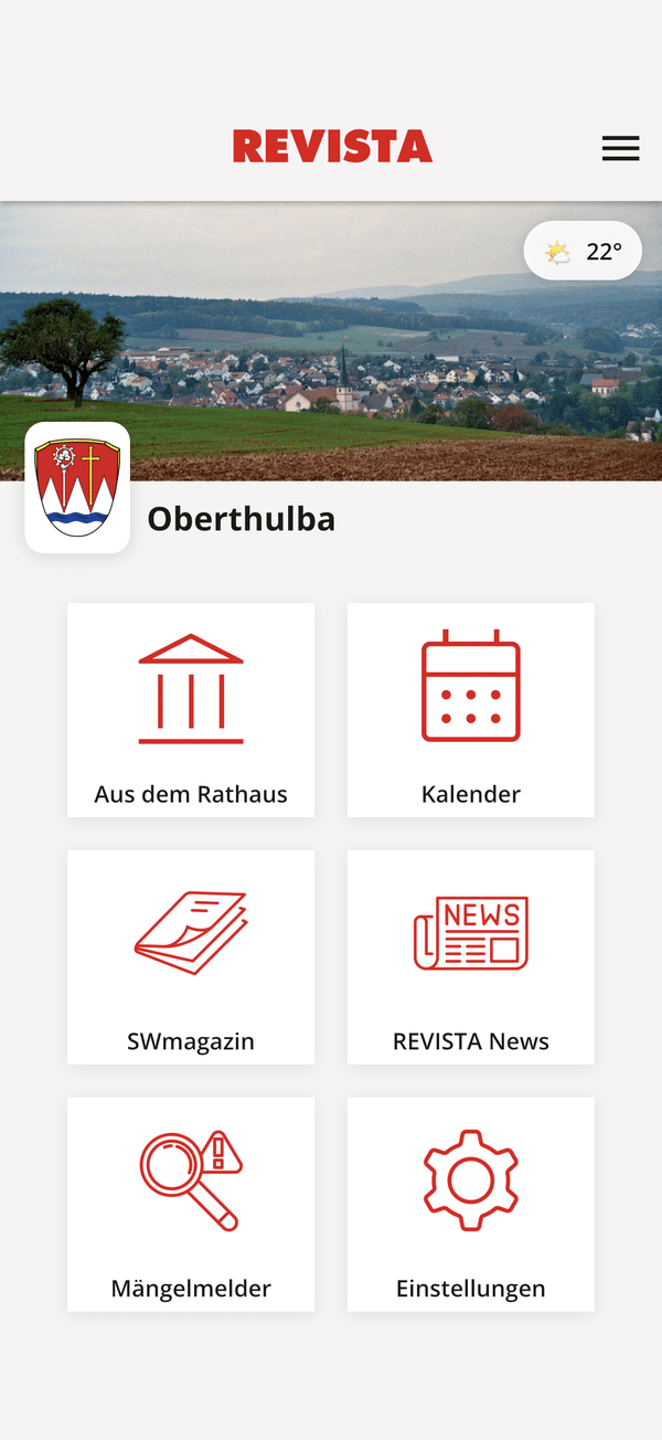 Startseite von Oberthulba in der REVISTA-App