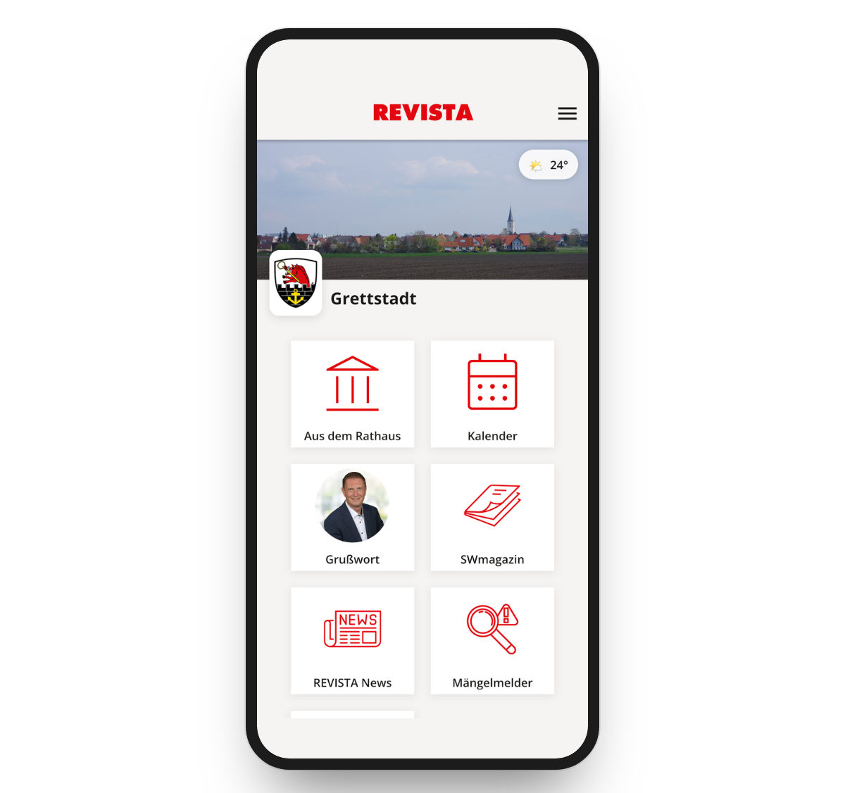Die REVISTA-App mit dem SWmagazin auf der Startseite