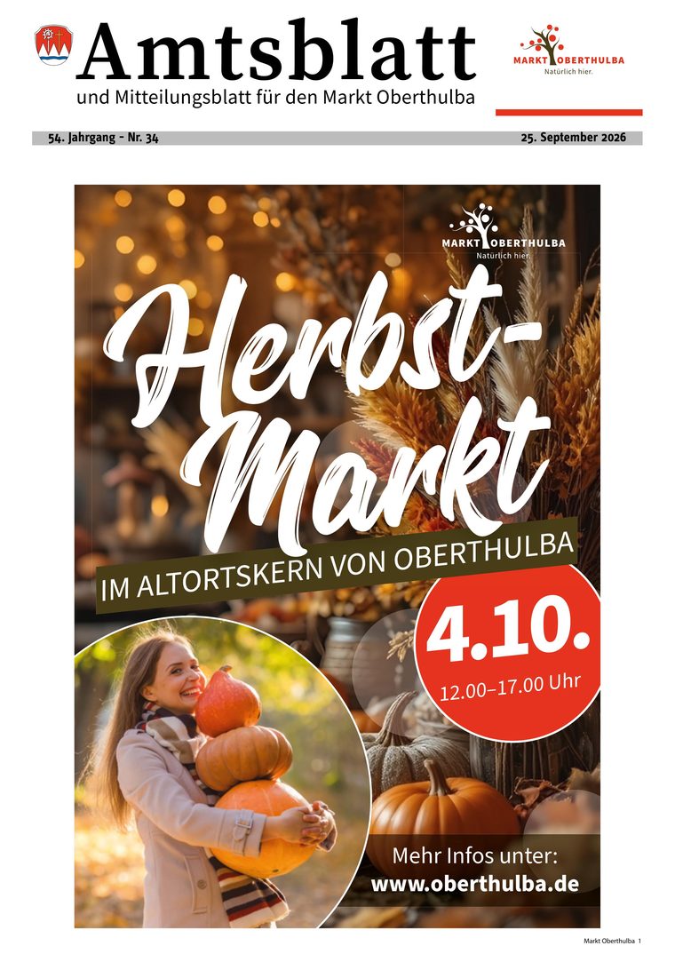Titelseite Amtsblatt Oberthulba