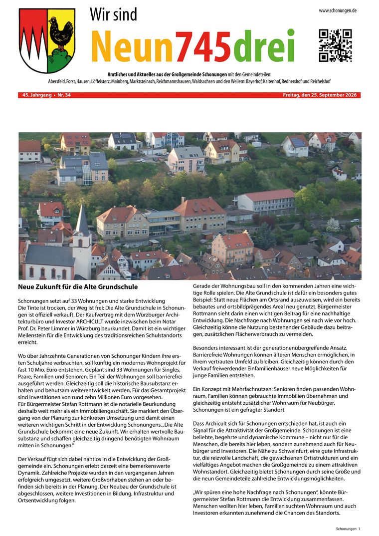 Titelseite Wir sind Neun745drei, Schonungen