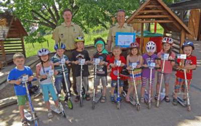 Rollerführerschein im Kindergarten Stangenroth